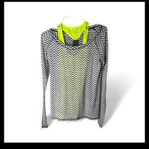 lululemon athletica Black and Yellow Chevron Long Sleeve Top and under Armour TT